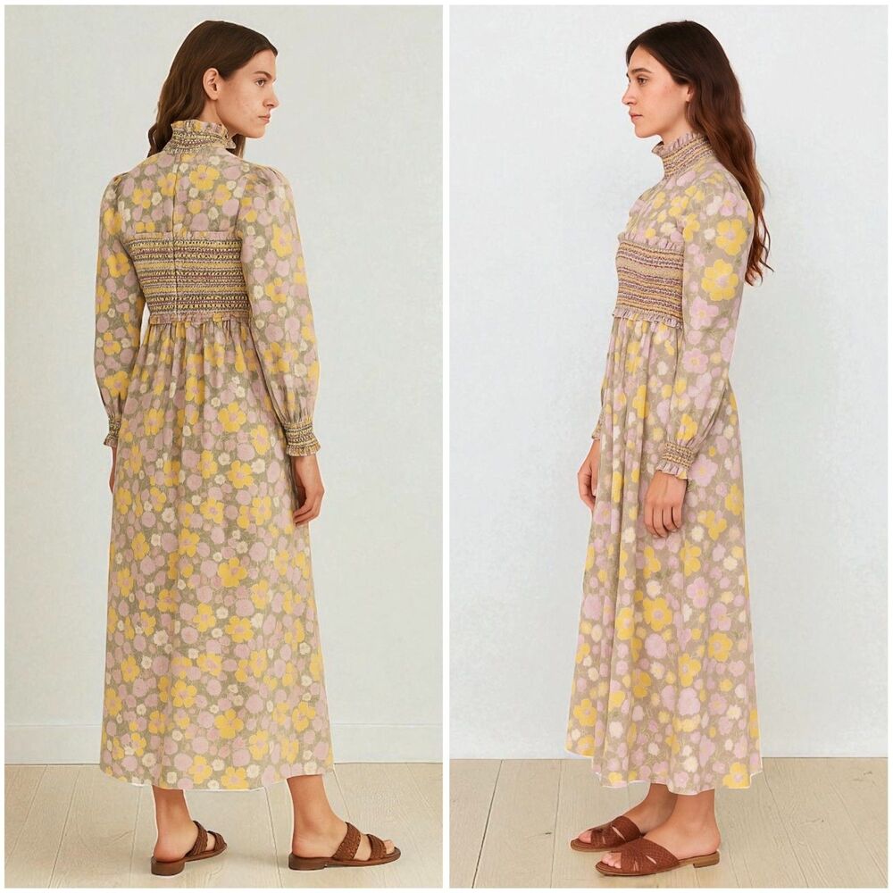 Marcel Fenez by Roland Klein Authentic Vintage 1970s Prairie Maxi Hostess Dress - Picture 2 of 14
